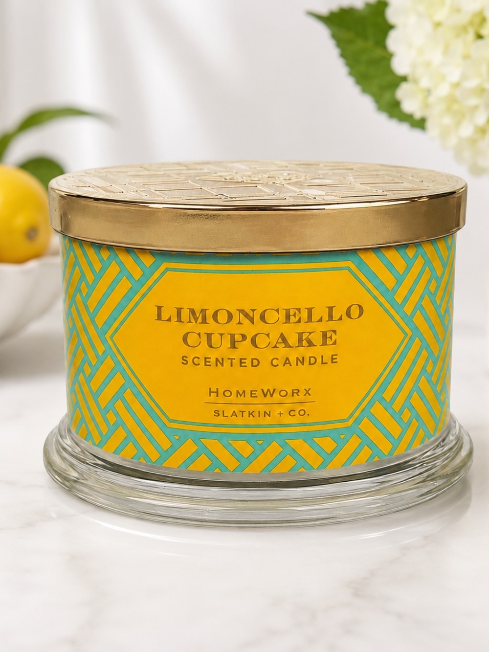 HomeWorx Slatkin Limoncello Cupcake 4-Wick Candle 18 oz New Retired Scent